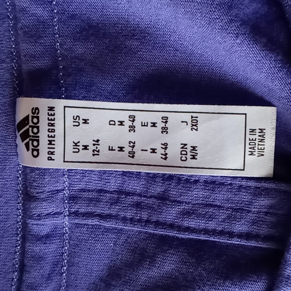 ADIDAS NWOT WOMEN'S PERI WINKLE BLUE w WHT TRIM- STYLE PRIME GREEN- AEROREADY M - Picture 9 of 15